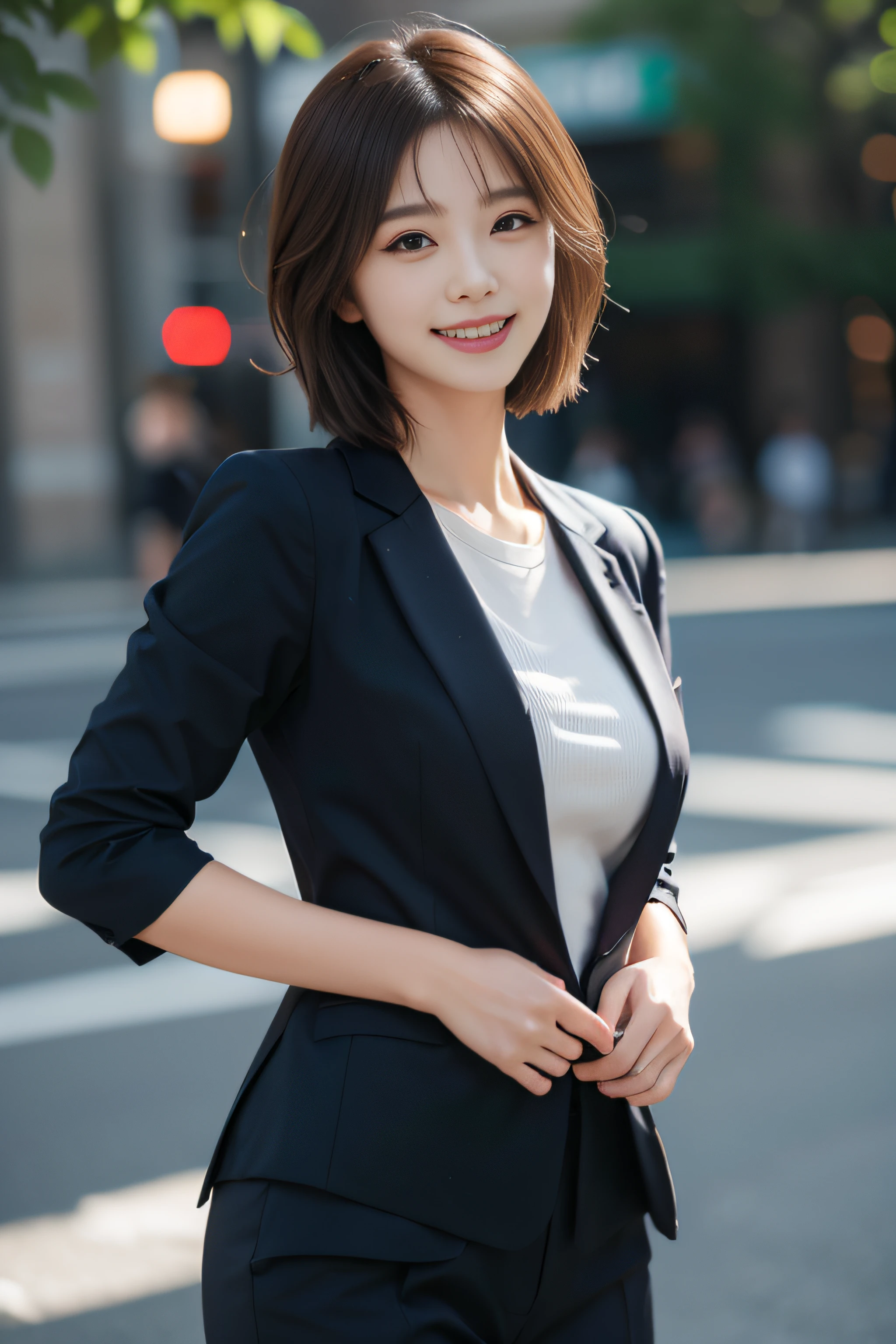 high quality,8K,high resolution,woman,1 personality,realistic texture,(smile),(suit),(OL),(),(),(),(),(),,
