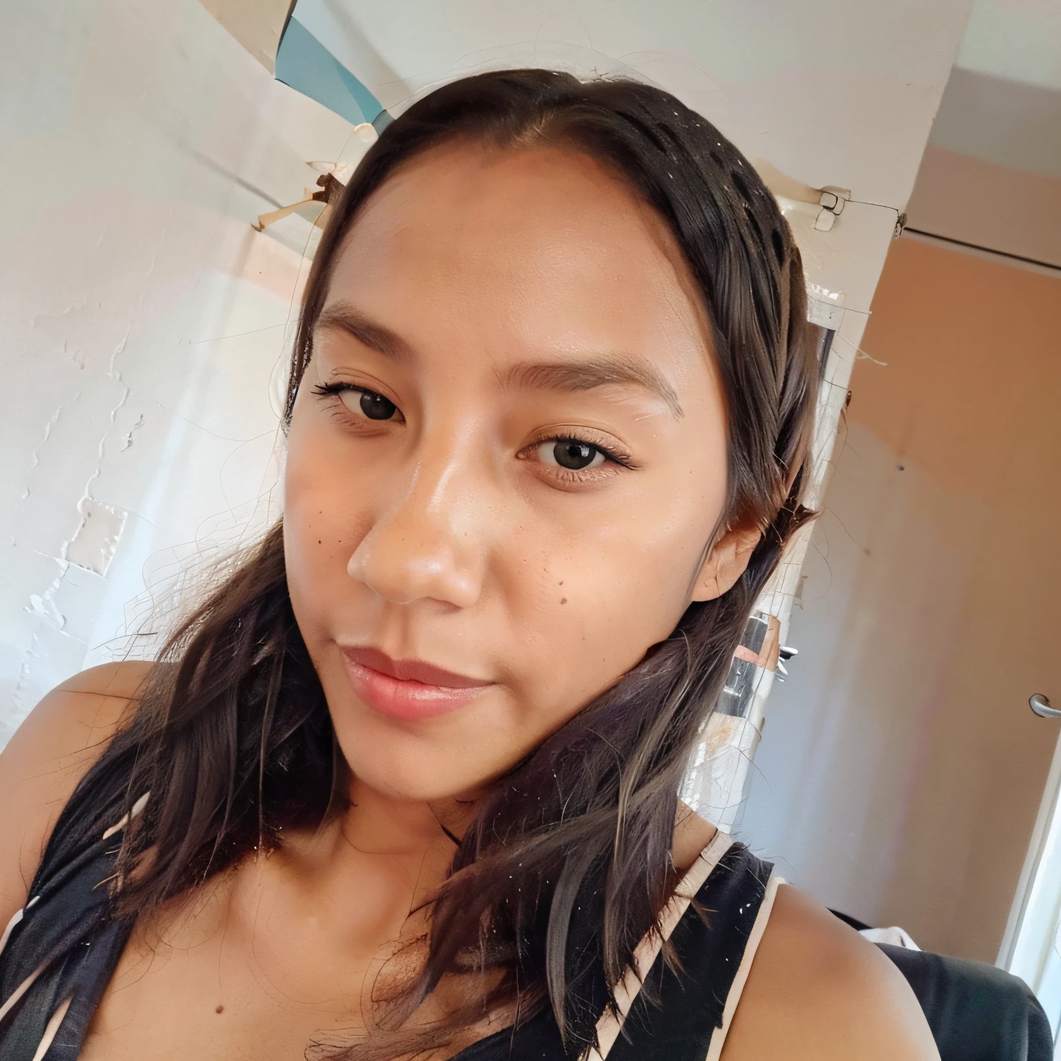 Photo, cute face, eyeliner, bedroom
