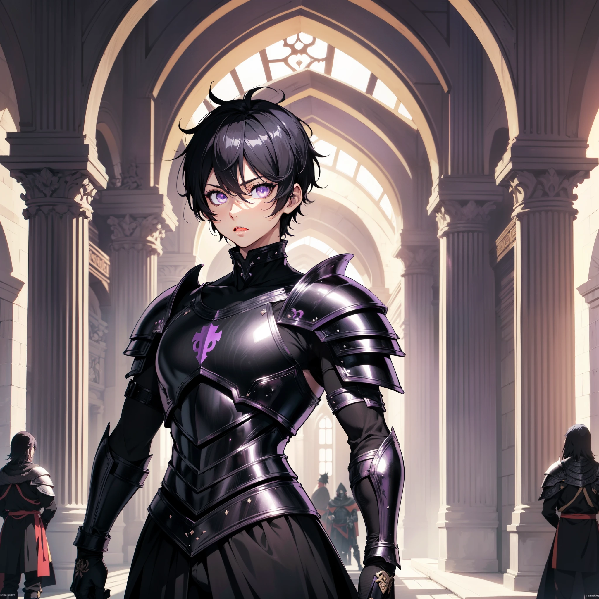 128K Ultra High Definition,
128K Ultra High Quality,
128K Ultra High Resolution,
Best Definition,
Best Quality,
Best Resolution,
Perfectly Detailed,
Perfectly Designed,
Extremely Detailed,
Extremely Designed,
Hyper Detailed,
Hyper Definition,
Hyper Quality,
Hyper Resolution,
Masterpiece,
(((Anime))),
Body Shot,
(((Boy))),
Handsome,
Muscular Body,
(((Black Short Hair))),
(((Purple Eyes))),
(((Hyper Detailed & Perfectly Designed With Ultra High Quality Black Obsidian Warlord Armor))),
(((Inside Of Medieval Royal Palace Background Scenery))),