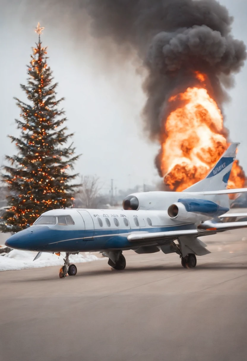 movie「die hard 2」Famous scenes of、Bruce virus、airport、white Christmas、Christmas tree、Yuki、Aircraft burning in the background、gun fight、