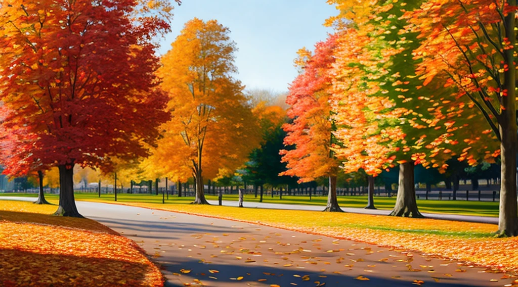 autumn colors, cozy atmosphere, golden light, peaceful park, warm sweaters, crisp air, nature walks, hot beverages, harvest season. (best quality, vivid colors, crisp focus), foliage,falleinges,blowing in the wind,leaveswhirling,leaves dancing in the air,leaves rustling,leafpiles,windy,autumn leaves in motion,blustery,leaves falling gracefully, swirling leaves,leaves floating in the breeze,playful leaves, leaves gently landing on the ground, leaves twirling and spinning in the air. medium:oilpainting,realism, impressionism,soft brushstrokes, autumn color palette, warm hues, realistic landscapes, paint splatters, dreamlike scenes.