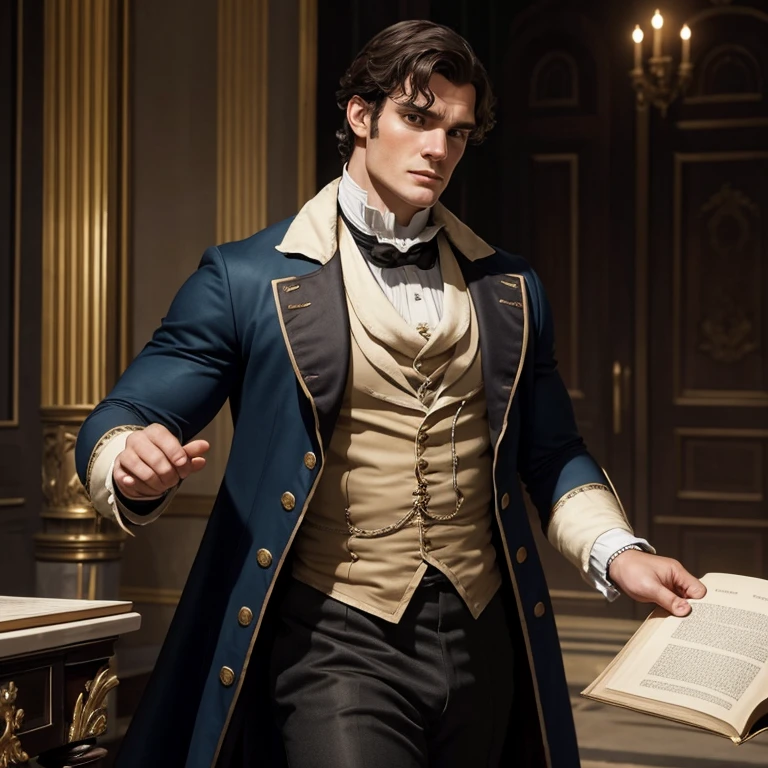 Hombre hermoso, Henry Cavill, Parte superior del cuerpo, British regency attire from the 19th century era