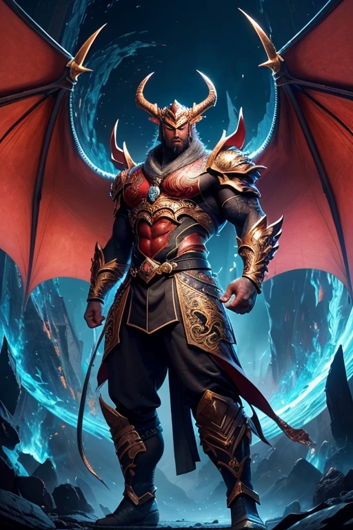 A powerful and strong man perfectly integrated with the essence of the dragon, Imaginative and visually striking digital artwork, (This man exudes confidence and grace with dragon-inspired elements such as scales, wings, or subtle fiery details), A mythical and mesmerizing atmosphere, A harmonious fusion of human and dragon characteristics, full body, Vibrant colors, dynamic poses, exquisite details, 32k UHD resolution, DSLR, professional photography, high quality, best quality, realistic photo, cinematic angle, cinematic lighting, vibrant color, vivid color, sharp focus