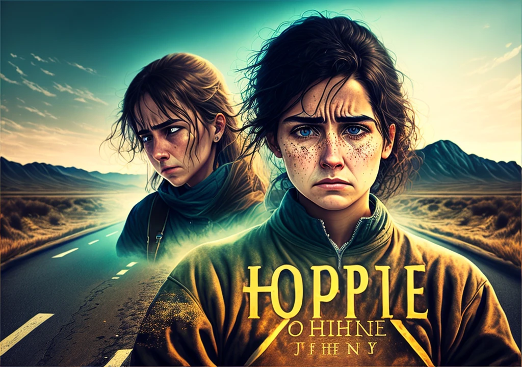 How about representing a person divided into two halves, one expressing anguish and the other determination? On the left side of the image, a thoughtful person, with an expression of concern and tiredness, faced with obstacles and challenges. On the right side, the same person, now with a determined expression and firm gaze, facing the horizon with confidence. In the background, a road full of challenges and, at the end of it, a bright light indicating hope and overcoming. Perhaps with the message "From Anguish to Courage: Finding Hope in the Journey."