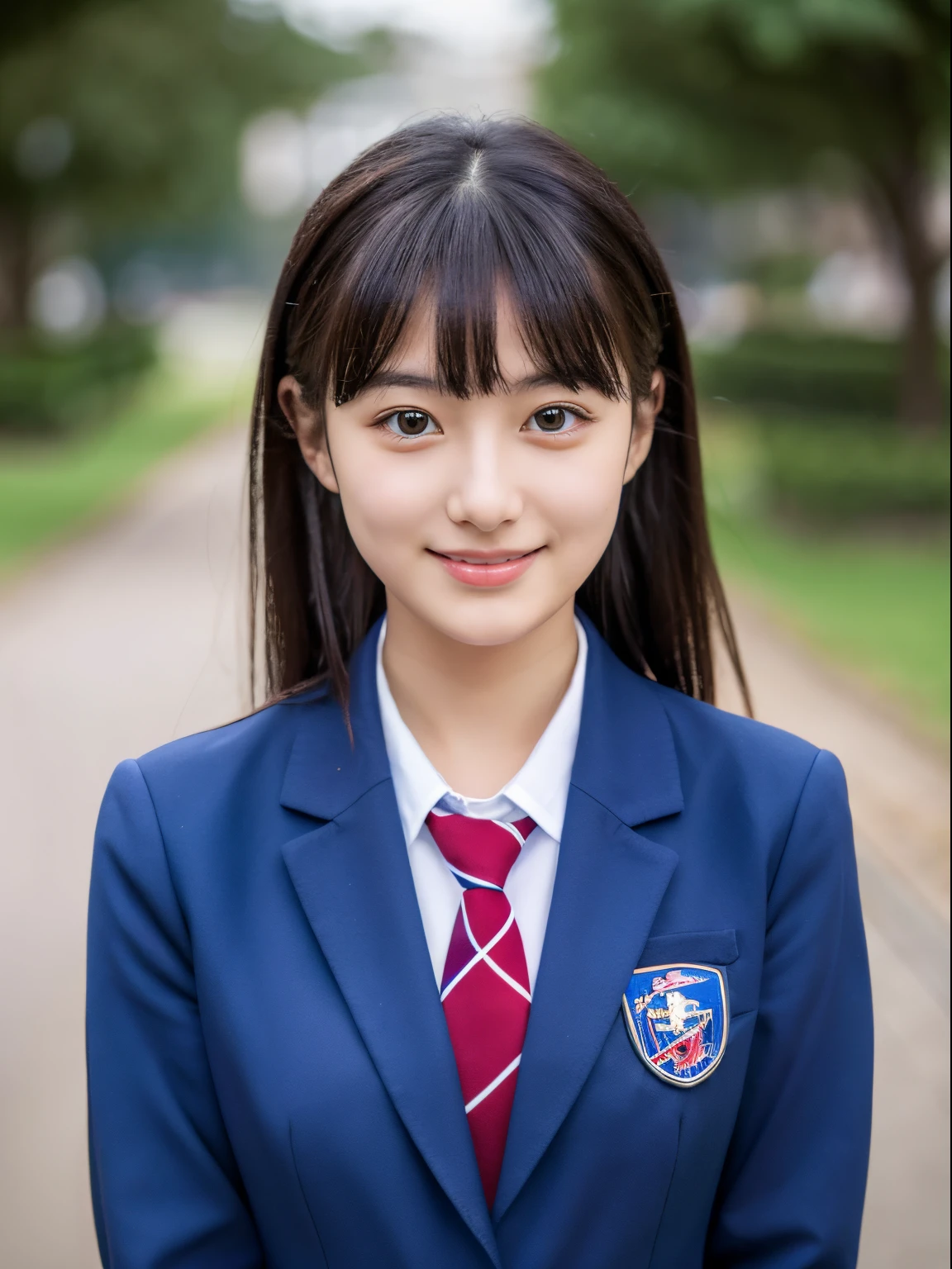 A smile、hi-school girl、校服