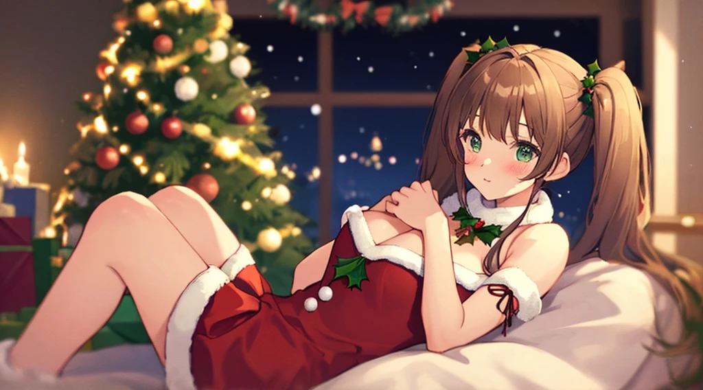 Christmas girl sitting twintails