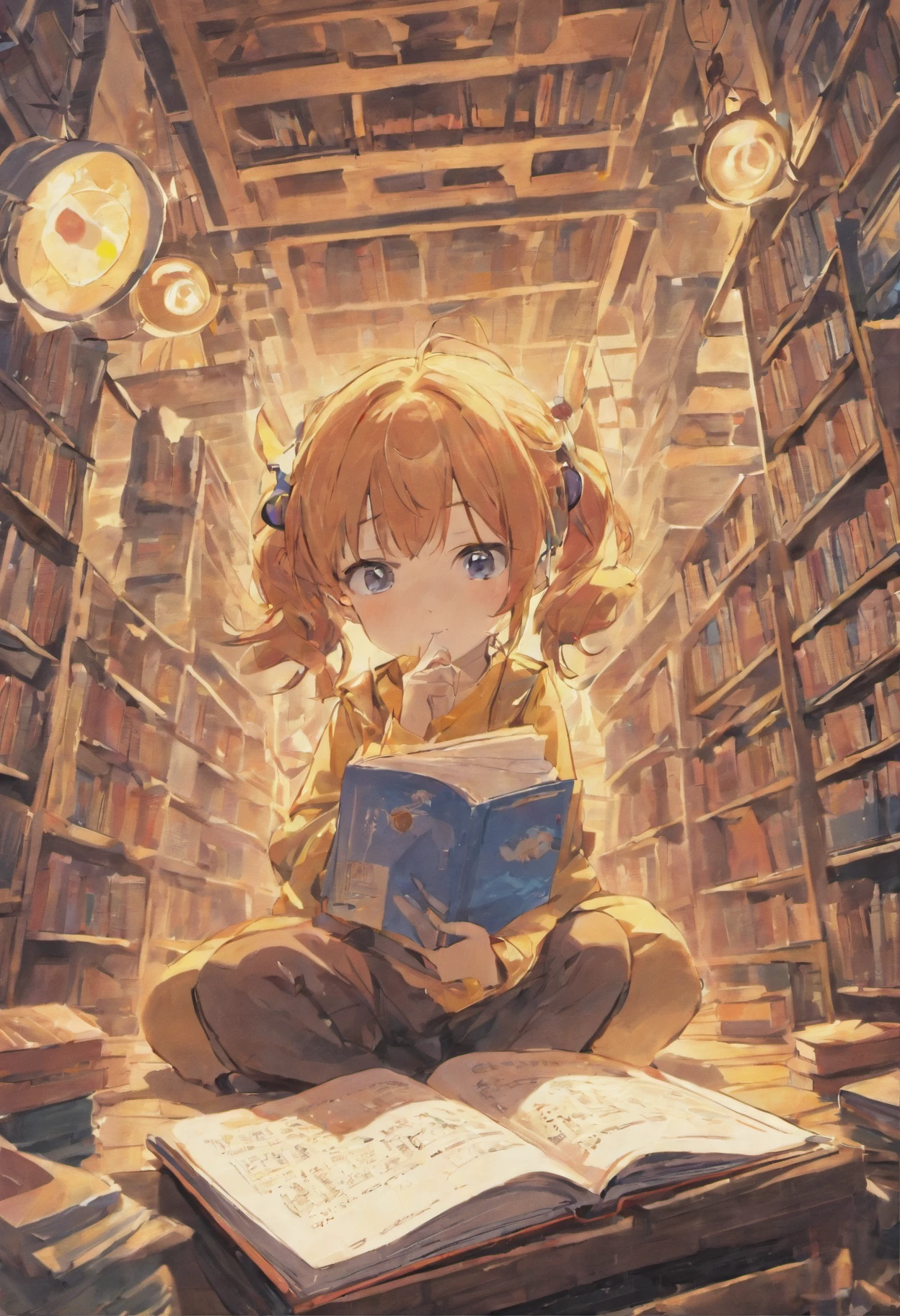 Books surround children wearing headphones,Reading,Rambled,radio station