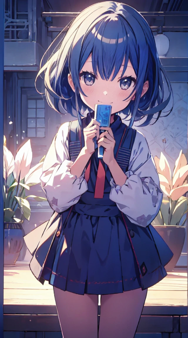 masutepiece, Best Quality,Illustration, Wallpaper, ultra -detail, 1little girl、♡、((Futomo))、Poses in motion、soft smiling