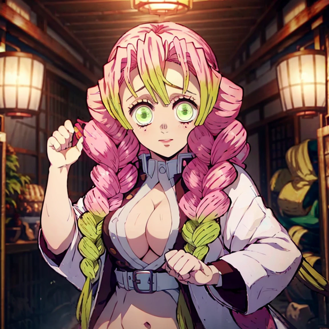 Mitsuri Kanroji de genshin impact sin ropa mostrando su vagina   (NSFW) xxx