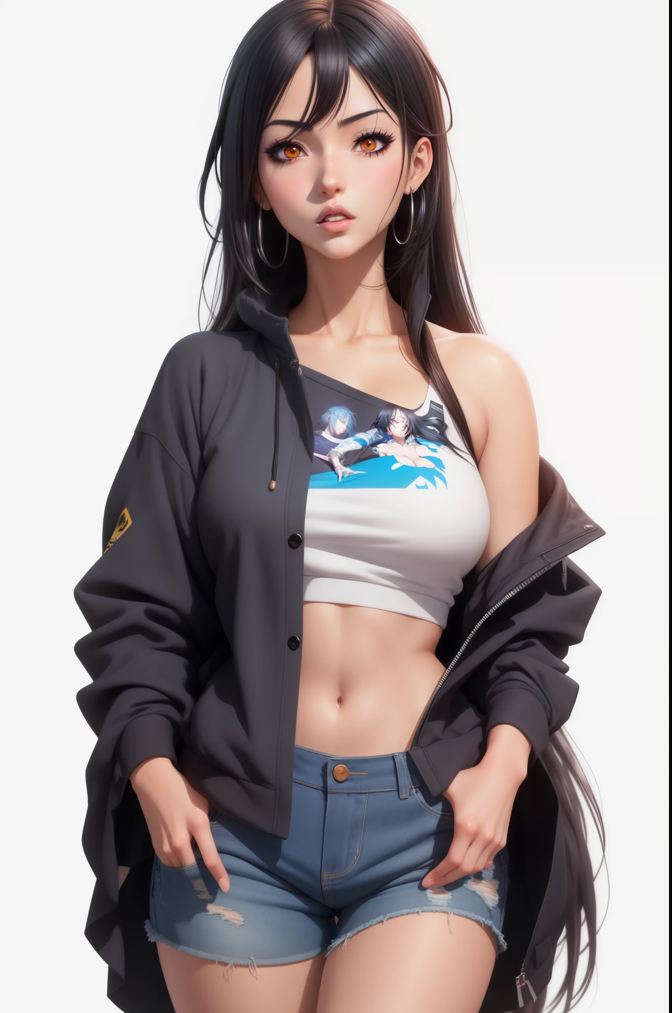 Chica anime con cabello largo y ojos azules posando para una foto., seductora chica de anime, Atractiva chica de anime, Hermosa y seductora mujer de anime, Al estilo de Ross Tran, Hermoso y atractivo anime adolescente, Estilo realista de anime 3D, Tendencias en CGVatstation, Anime CG arte suave, Obras de arte al estilo de Guweiz, Artgerm extremadamente detallado, Joven chica de anime realista