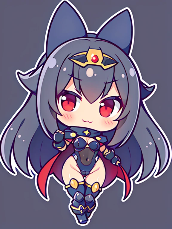 4k, masterpiece, danbooru, solo, anime girl, black revealing leotard, sigma megaman x cloak, small breasts, covered nipples, wide hips, smiling, looking at viewer, armored shins, cameltoe, tall, pauldrons, thigh gap, furrowed brows, hands on hips, imposing, :3 face, red eyes, full body, big boots