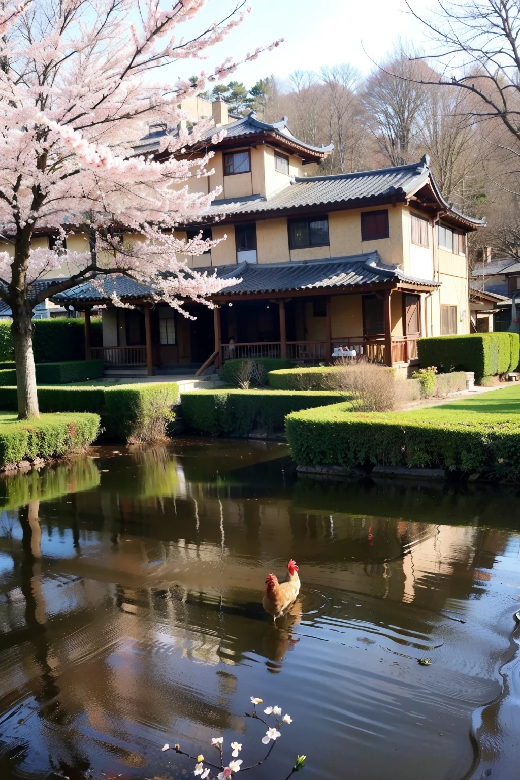 Peach Blossom Spring in My Heart。The land is flat,The house is like that,There are fertile fields, beautiful ponds, mulberry and bamboo genus。Que Mo traffic,Chickens and dogs smell each other。