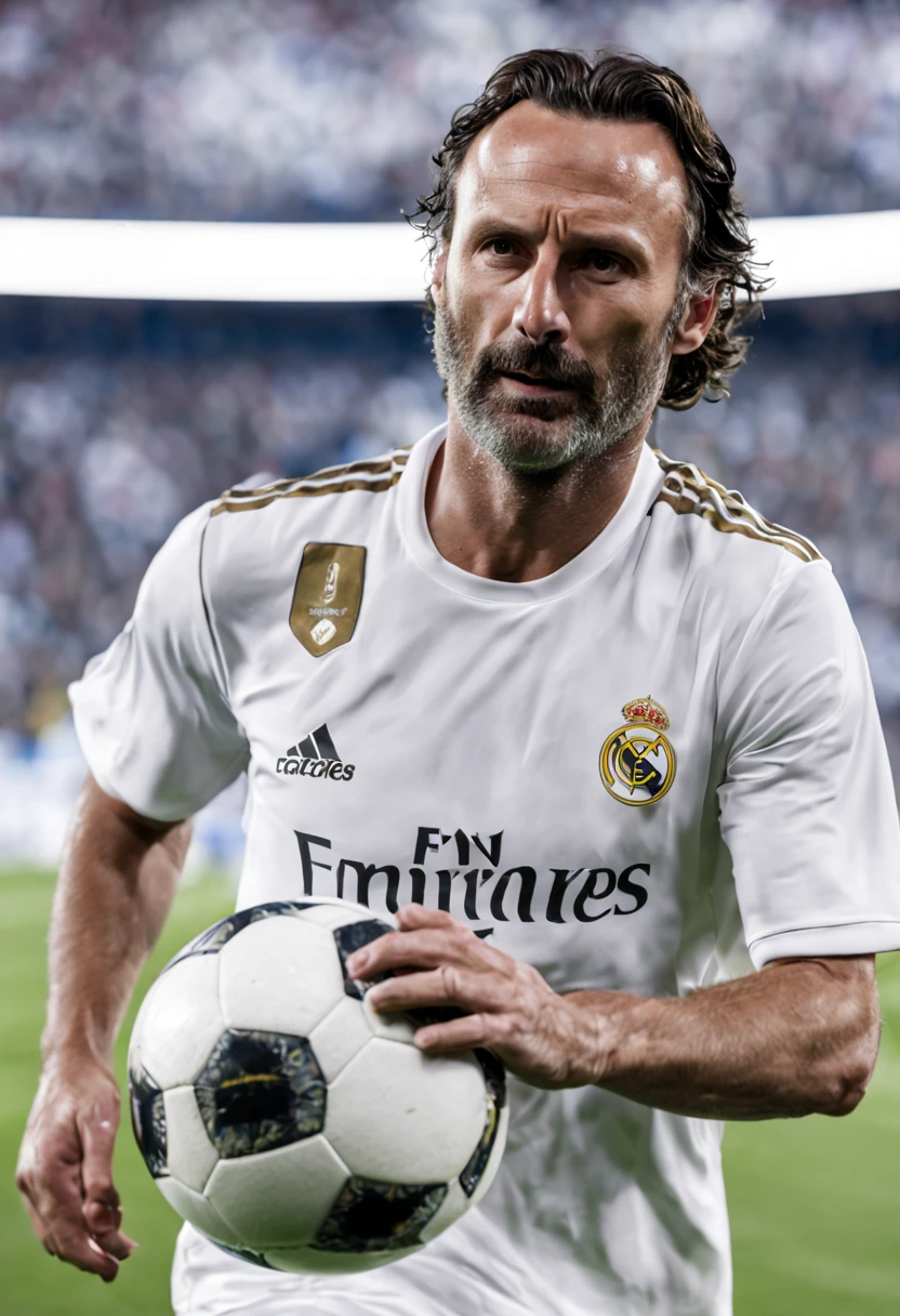 Rick Grimes playing football for Real Madrid
