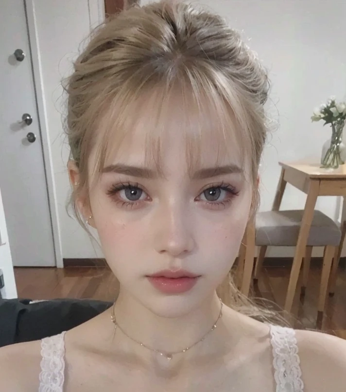 (highest quality,ultra detailed),(realistic,photo-realistic:1.37) portrait,dark-haired woman,pale skin,pink lips,black eyes,long eyelashes,graceful pose,soft lighting,subtle blush,vivid colors,delicate features,sublime beauty
