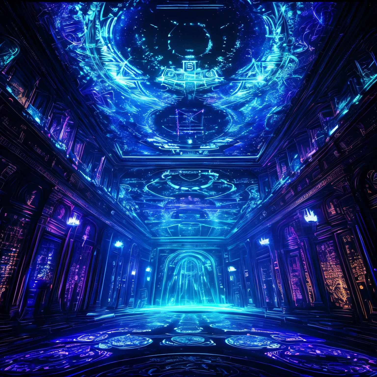 masterpiece, A code that emerges under the black light, art work, dark room