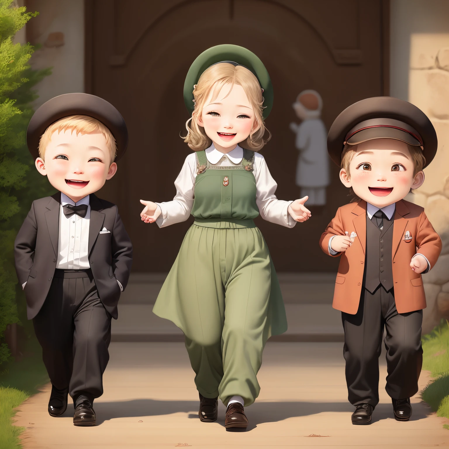 draw an expression,3:2 pairs of happy characters,long trousers,Follow the Lord Jesus,lead a miserable life