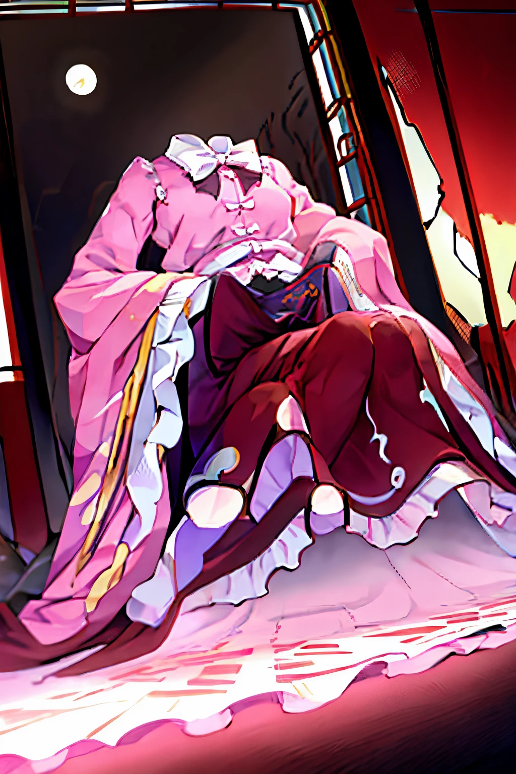 houraisan_kaguya_touhou, full body, erotic, invisible, ((headless))