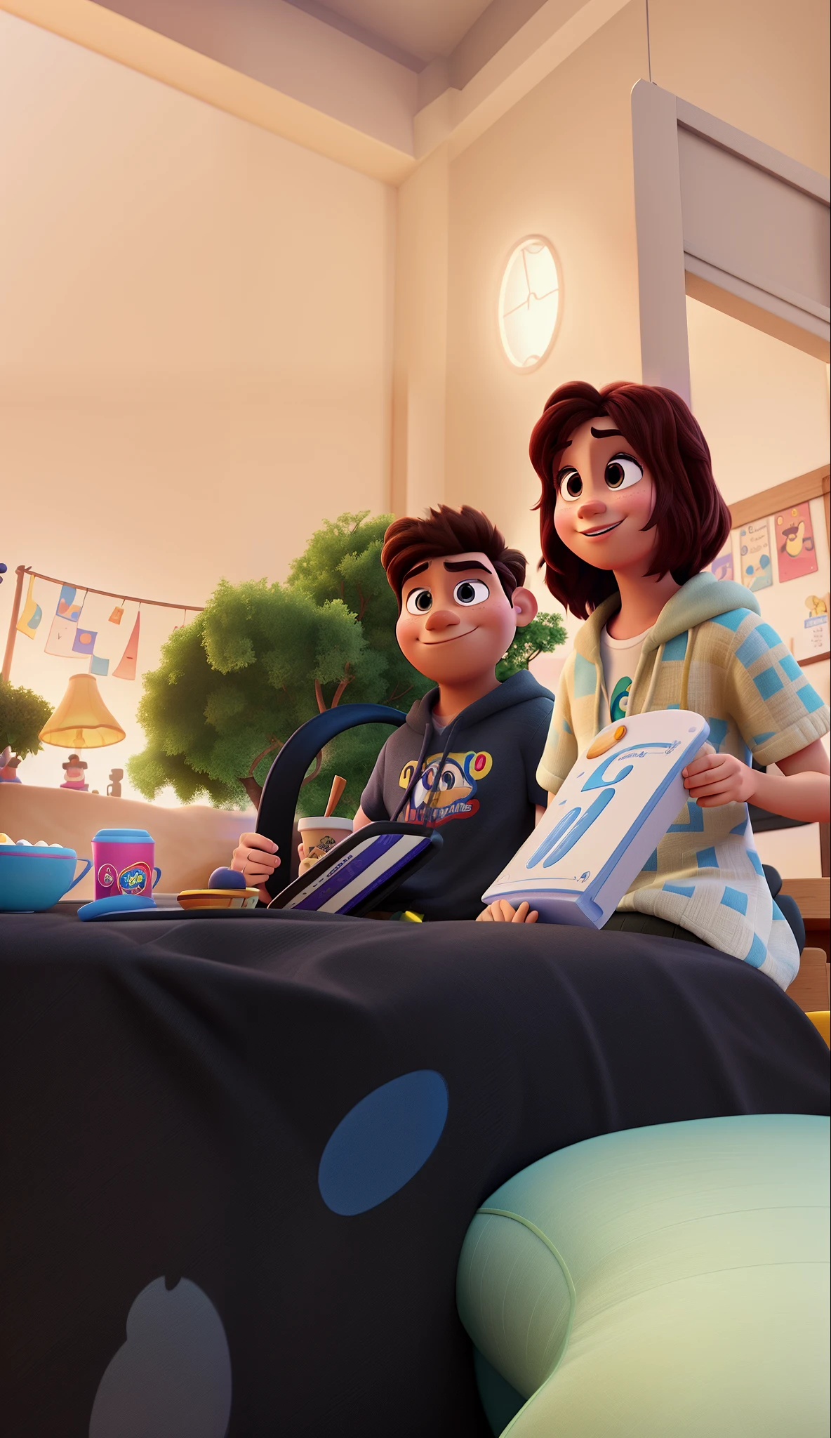 create a 3D Disney Pixar-inspired movie poster, The scene should be in Pixar's signature digital art style,