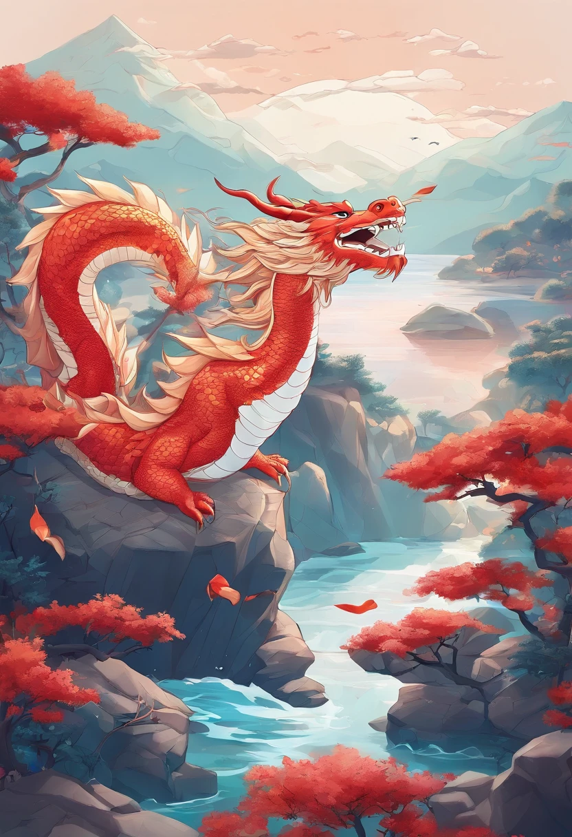 movie picture quality,style of disney animation,A dragon plays games in the sea with a koi carp in its arms,Year of the Dragon IP,glass in sky,Chinese dragon with hat,red colour,depth of fields,to emphasize,Real light,ray traycing,oc rendered,hyper realisitc,Best quality,8K,Works of masters,ultradetailed,Correct anatomy,Eyes in focus,bokeh,Facial features are carefully drawn