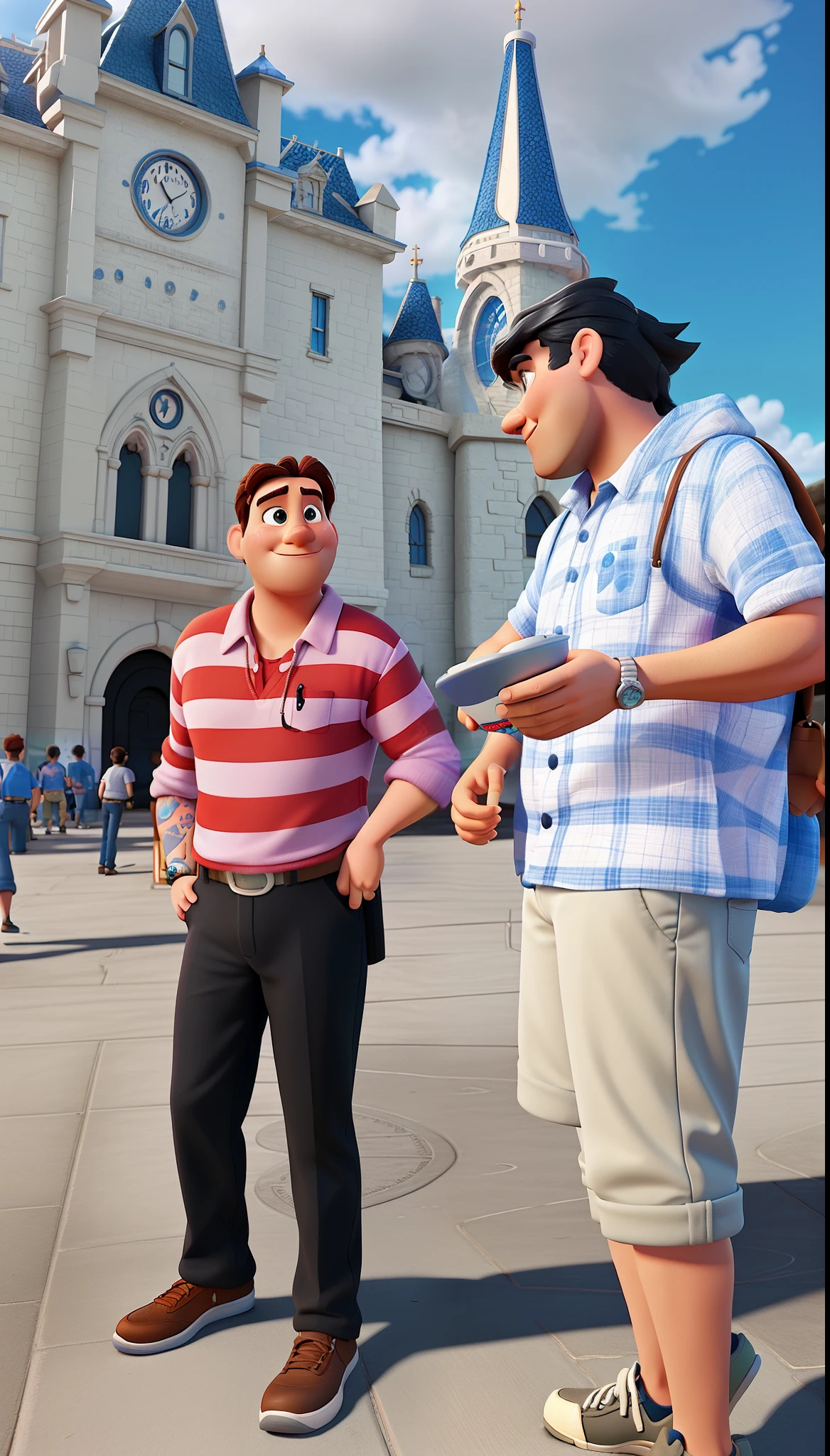 create a 3D Disney Pixar-inspired movie poster, The scene should be in Pixar's signature digital art style, exactly like this photo