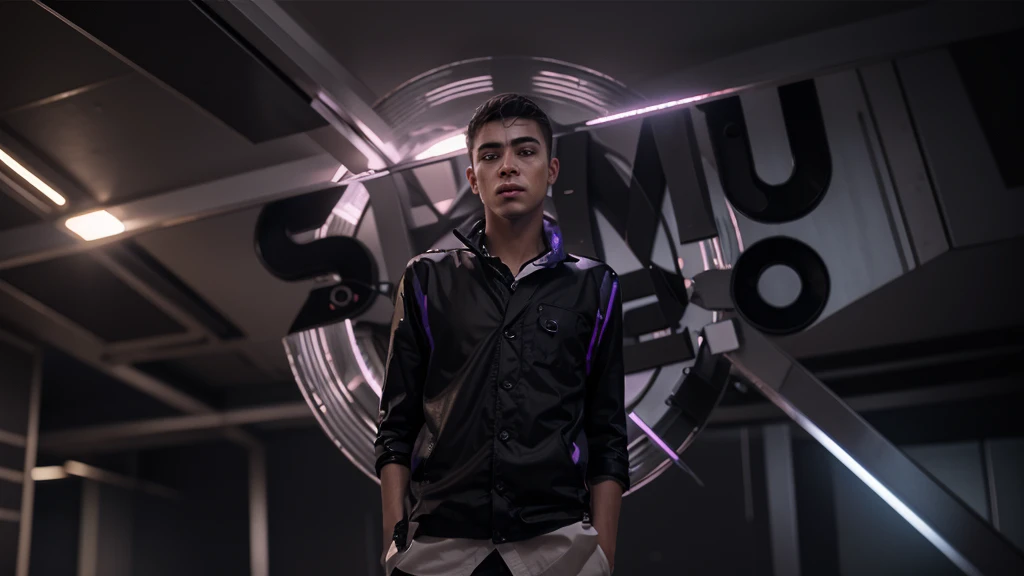 Change background cyberpunk handsome boy, realistic face ,8k ultra realistic.