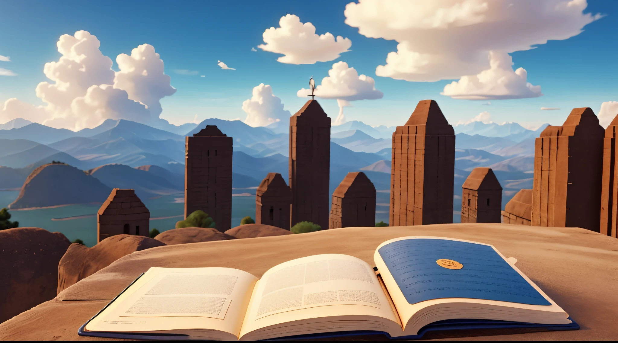 open book in the clouds