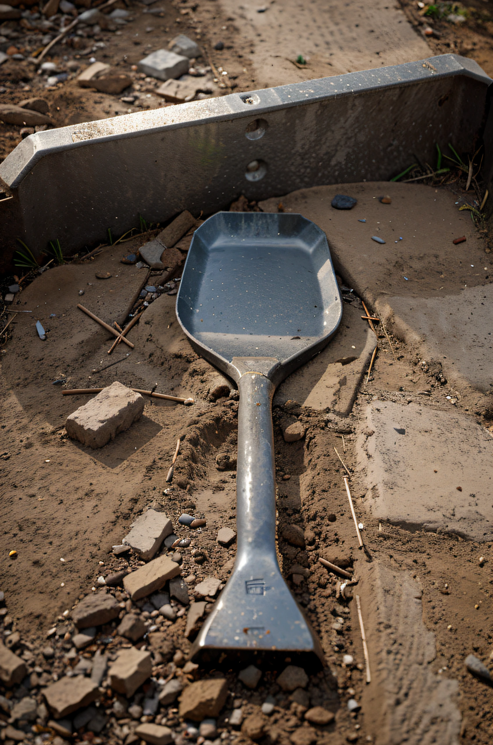 small shovel on the ground