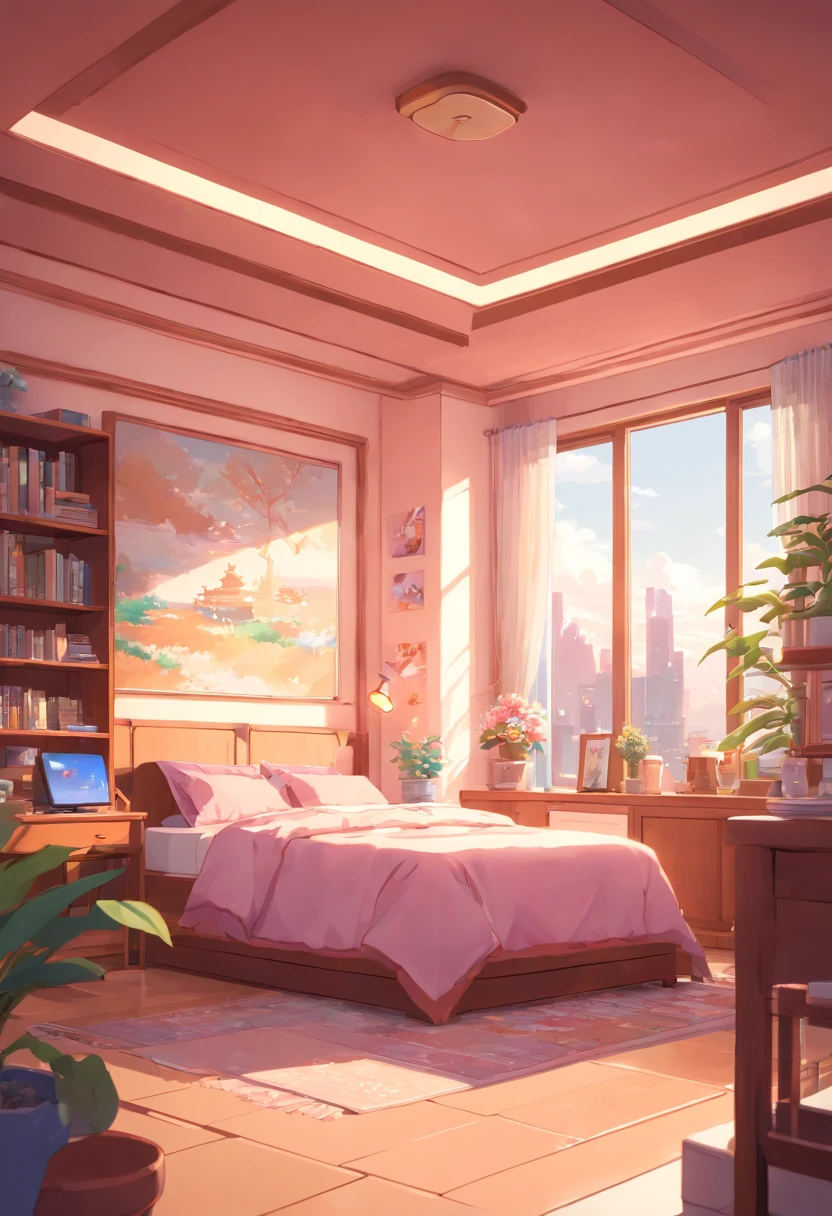 (Best Quality,4K,8K,hight resolution,masutepiece:1.2),。.。.3D,Pink pattern miniature bedroom with furniture, Detailed interior,miniature sculpture,terracotta,Anime Aesthetics,unbelievably beautiful,准确,detailed architectural drawings,Retro charm,Soft edges,Super detailed illustration style,star art group(Stars),romantic nostalgia,terracotta,voxel art,Eye-catching,Soft shadows,Yue Xiaofei style,Use screentones,like a story book,Cheng Yanjun'elegance