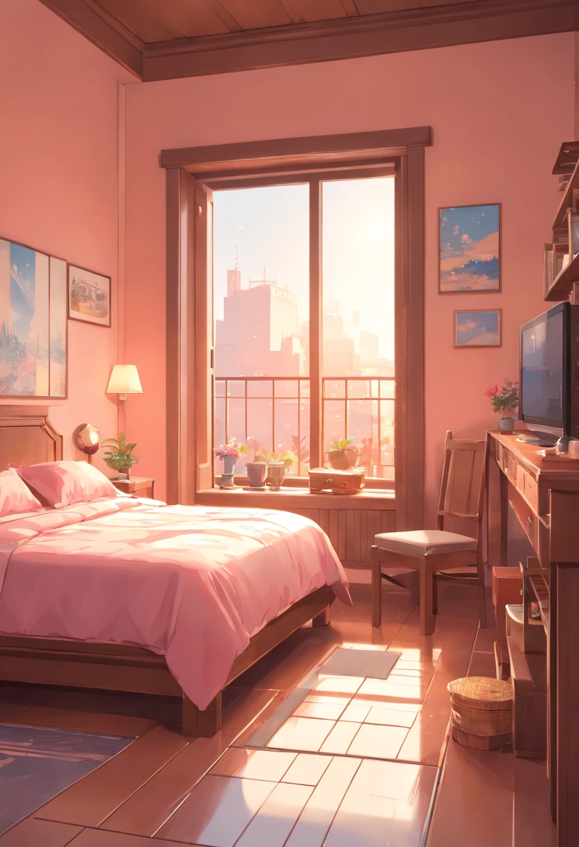 (Best Quality,4K,8K,hight resolution,masutepiece:1.2),。.。.。.3D,Pink pattern miniature bedroom with furniture, Detailed interior,miniature sculpture,terracotta,Anime Aesthetics,unbelievably beautiful,准确,detailed architectural drawings,Retro charm,Soft edges,Super detailed illustration style,star art group(Stars),romantic nostalgia,terracotta,voxel art,Eye-catching,Soft shadows,Yue Xiaofei style,Use screentones,like a story book,Cheng Yanjun'Elegance