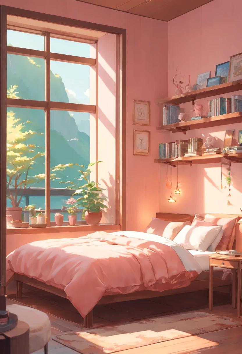 (Best Quality,4K,8K,hight resolution,masutepiece:1.2),。.。.。.3D,Pink pattern　miniature bedroom with furniture, Detailed interior,miniature sculpture,terracotta,Anime Aesthetics,unbelievably beautiful,准确,detailed architectural drawings,Retro charm,Soft edges,Super detailed illustration style,star art group(Stars),romantic nostalgia,terracotta,voxel art,Eye-catching,Soft shadows,Yue Xiaofei style,Use screentones,like a story book,Cheng Yanjun&#39;Elegance