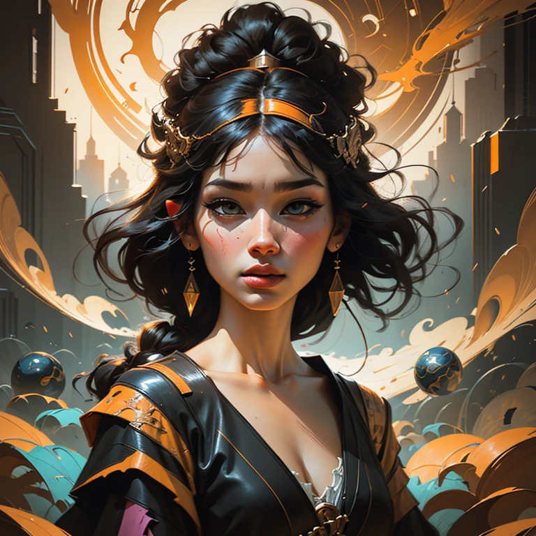Fantasycore D&D landscape, special effects, arcane magic, Digital watercolor Illustration by JB, Waterhouse, Carne Griffiths, Minjae Lee, Ana Paula Hoppe, Stylized watercolor art, Intricate, Complex contrast, HDR, Sharp, soft Cinematic Volumetric lighting, vibrant deep colours, wide long shot, perfect utopian masterpiece, cubist painting, Neo-Cubism, layered overlapping geometry, art deco painting, Dribbble, geometric fauvism, layered geometric vector art, maximalism; V-Ray, Unreal Engine 5, angular oil painting, DeviantArt