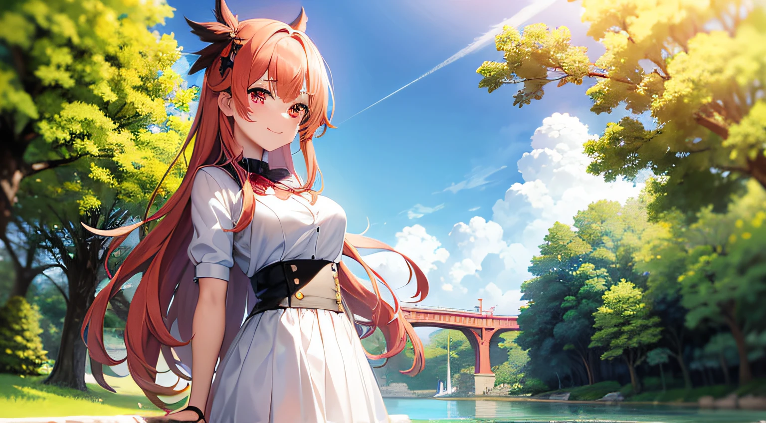 um close de uma pessoa segurando uma bola de fogo em um parque, SSR Card, Kawacy, Semi - anime realista, Isekai, 3 ss maximum, Melhor Avaliado em Pixiv, Criador de RPG, Fuso Rei, Translucent SSS, sorrindo direito, estilo anime semi-realista, anime semi realista, arte anime de alta qualidade, RB6S), capa de anime