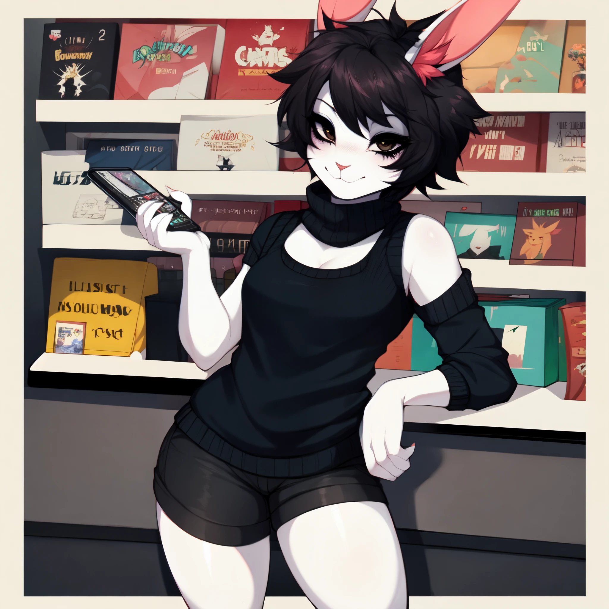 by fumiko, by hyattlen, by claweddrip, add white rabbit ears to character, blend in perfectly with character