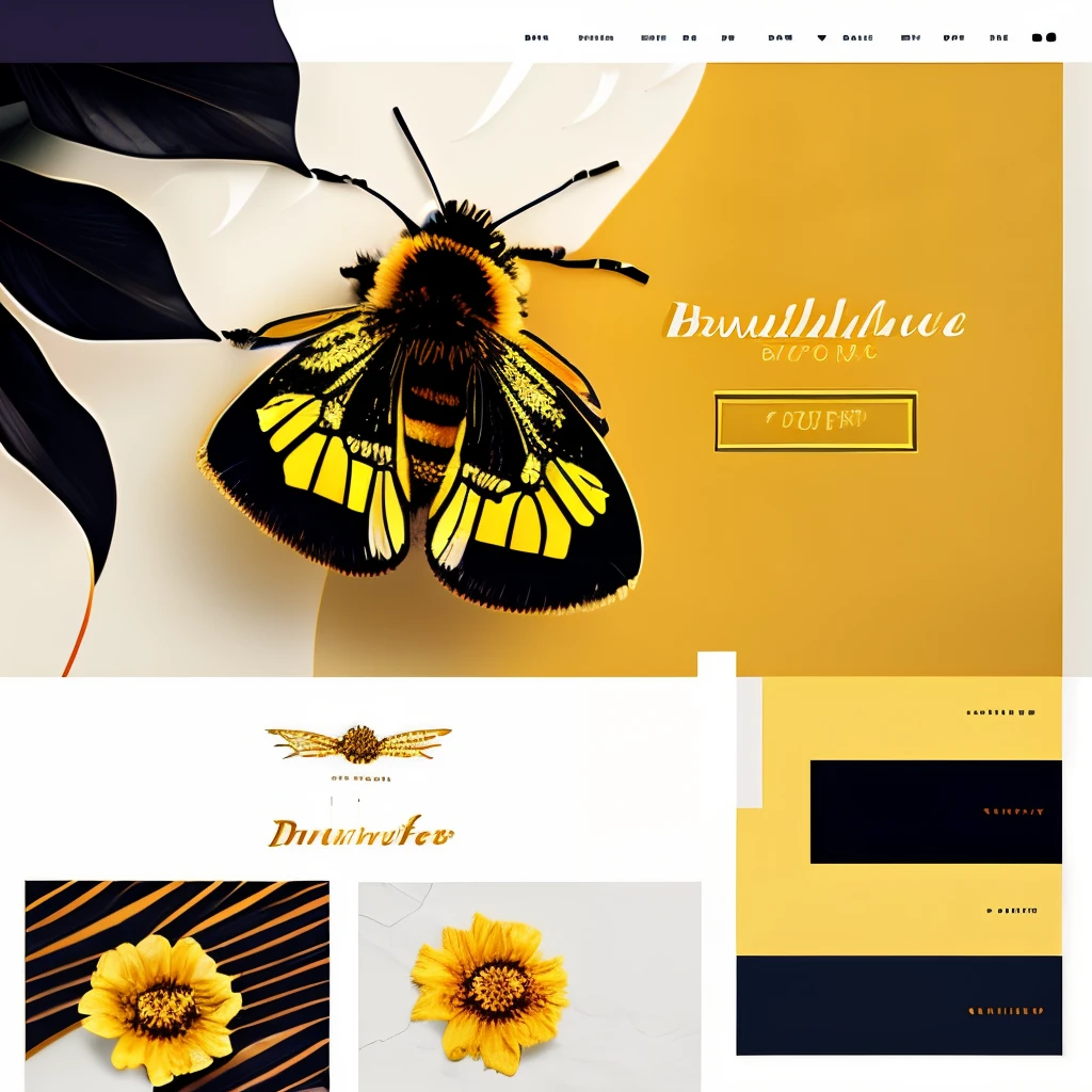 Design a background for Shopify online store using the colors white and gold and image of bumble bees the company name is Blonde and Boujee, inc.