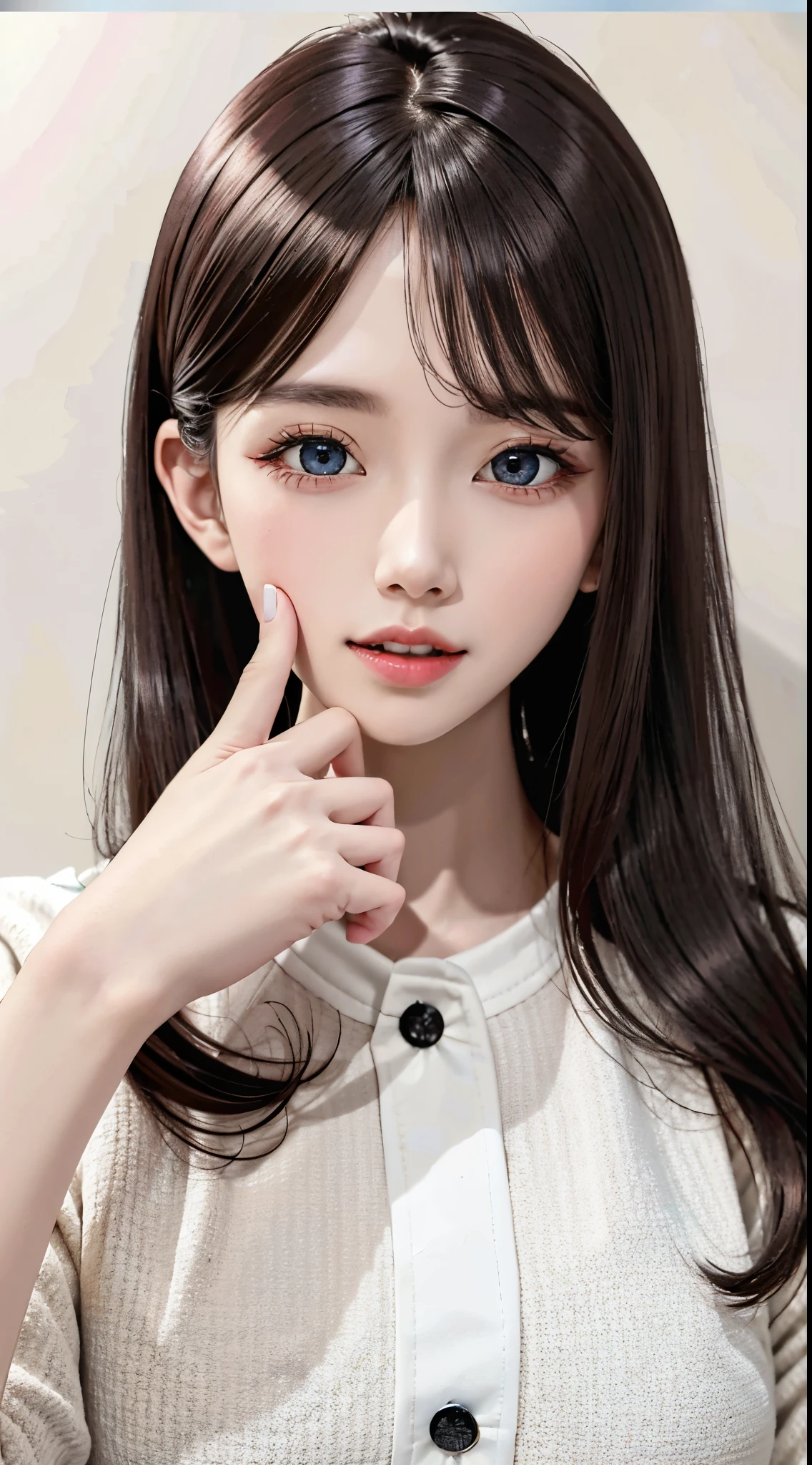 Two photos of women with prosthetic eyes., 2 8mm color, gray contact, pale milky white porcelain skin, Pure and cute face, The large, Round and cute eyes, colorful lenses, Popular Korean makeup, red contact lenses, 3 3 mm, 33mm, light grey eyes, open your eyes, Wang Chen, bodfin，hyper HD，Authentic skin details，realistically，Master of painting，Best quality at best