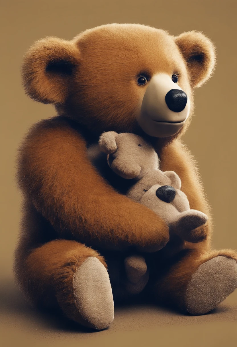 A wild bear is lying down, Bear falls asleep on hotel bed, teddy bear cuddles, realistic, 8K