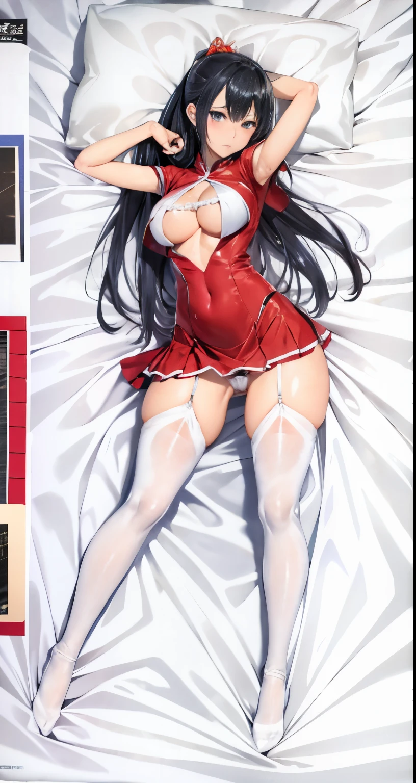rialistic photo、Real Images、Top image quality、MazingerZYumi Sayaka ;Bow, King of Fighters character, she shows panties in joli pose、poneyTail、White panty、beautiful thigh、Beautiful panties、Beautiful、Super miniskirt and white pants、Beautiful camel toe、, Gainax anime style, a female anime character