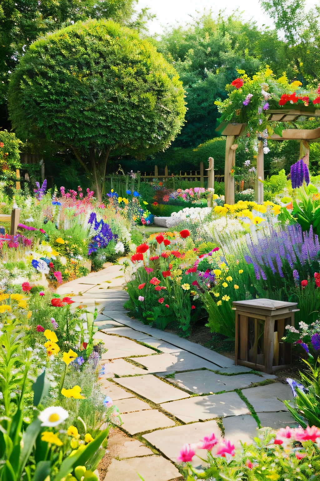 Flower Garden, peaceful, Happy