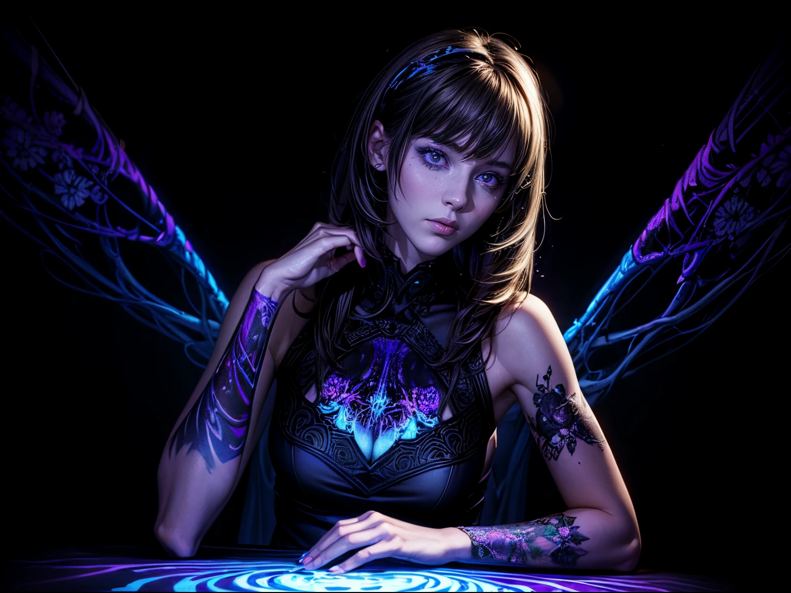 porn,nude,(masterpiece, best quality, ultra-detailed, best shadow), (detailed background,dark fantasy), (beautiful detailed face), high contrast, (best illumination,beautiful), (cinematic light), colorful, hyper detail, dramatic light,(a woman,solo,black hair, sharp face,low twintails,red eyes, hair between eyes,dynamic angle), blood splatter, swirling black light around the character, depth of field,black light particles,(broken glass),(magic circle),(photorealistic) and (Realistic) and Detailed Skin Textures and detailed skin pores and high skin detail