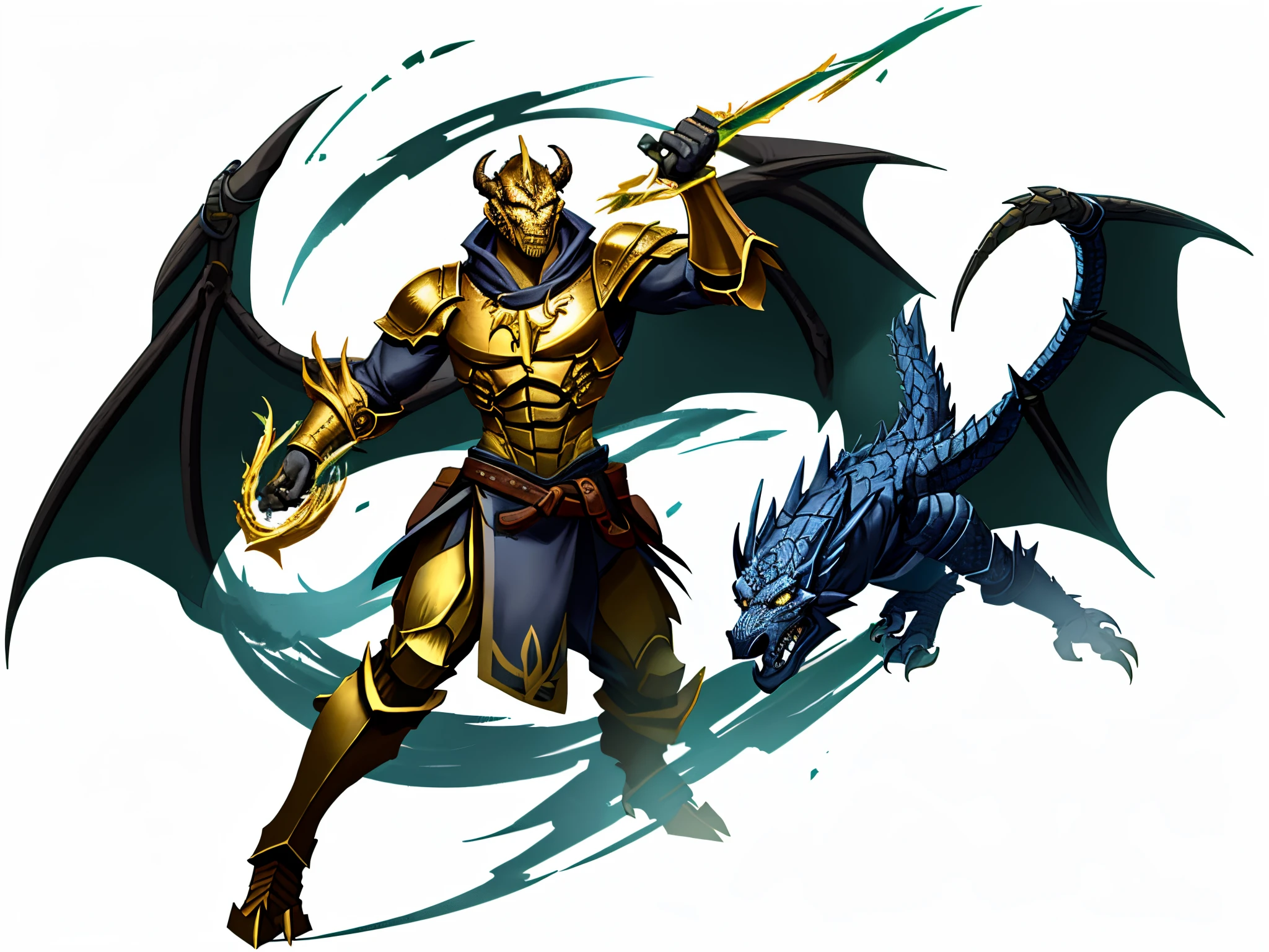 Gold Dragonborn warlock