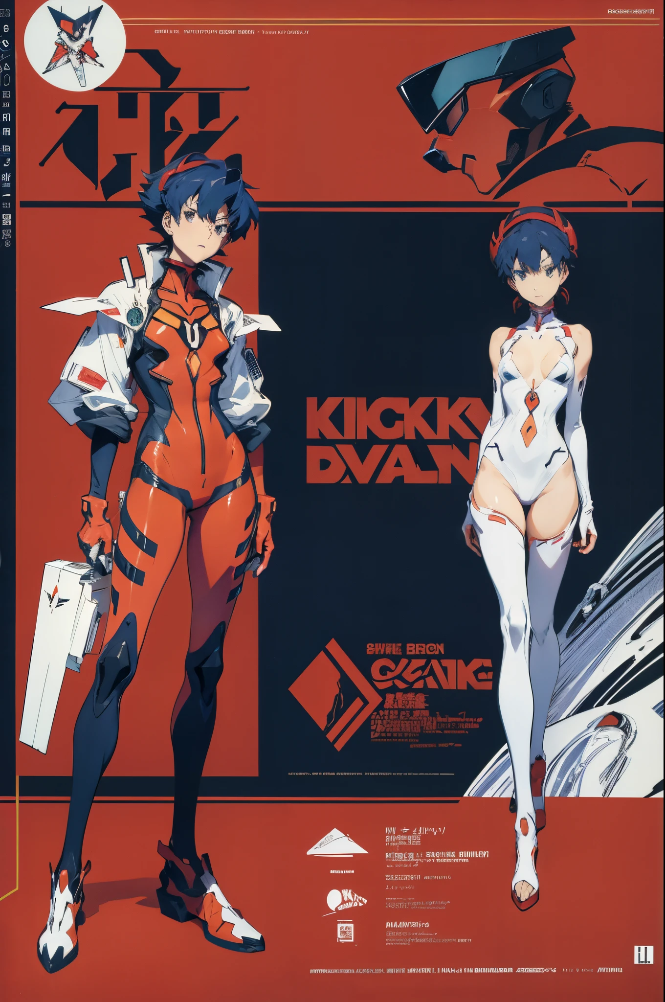 line-art, art book, design sheet, 8k, best quality, design, equipment design, Evangelion, eva, cowboy bebop, geometry, high-end fashion, correct body proportion