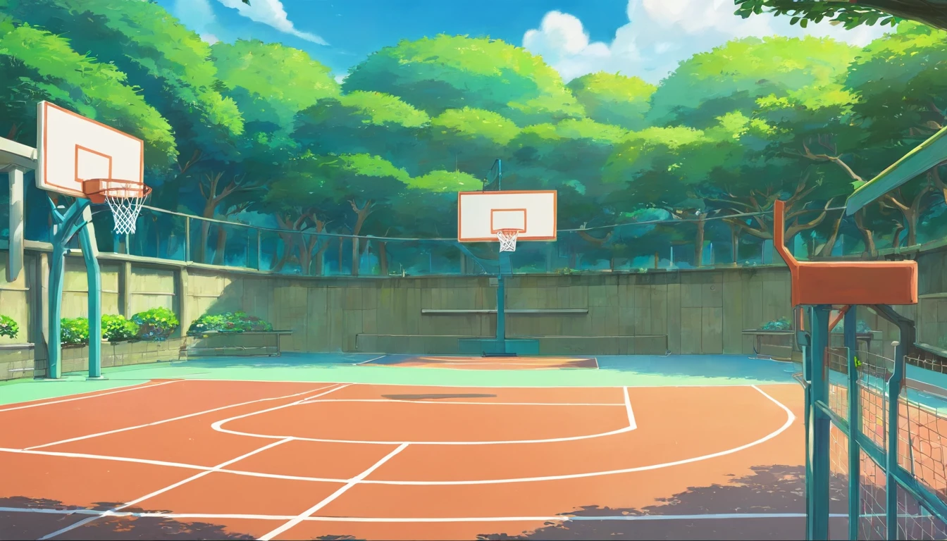 Basketball courts, No Man, gap.