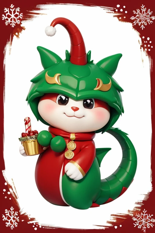 Cute festive cartoon dragon