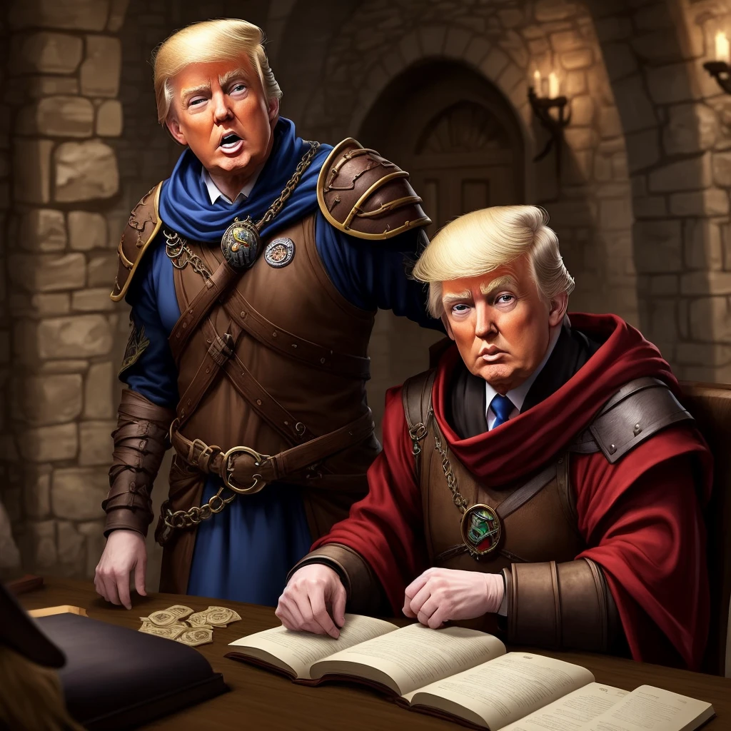 Donald trump as a dungeon master from dungeons and dragons