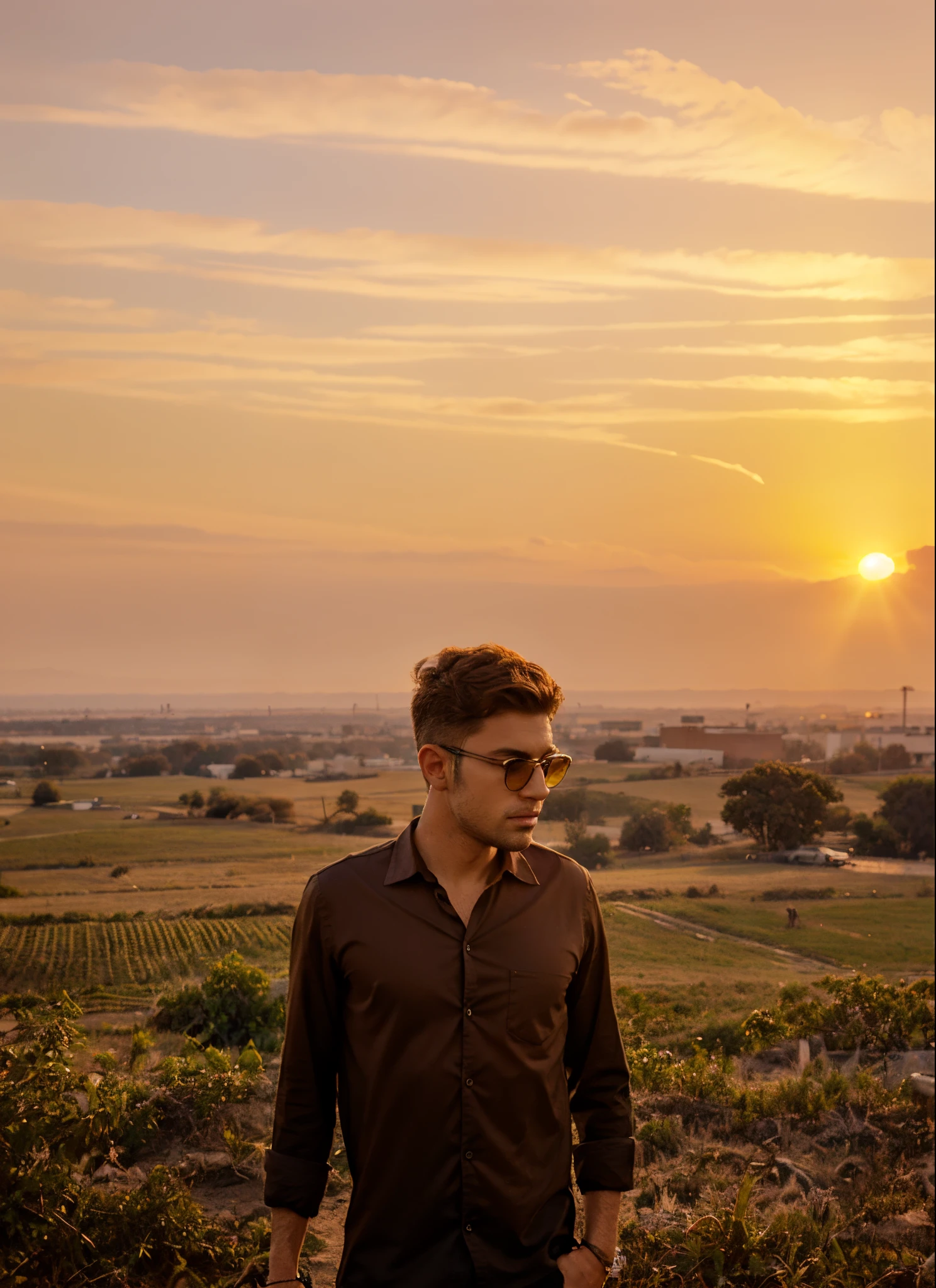 Change background sun set handsome boy realistic face 8 k ultra realistic