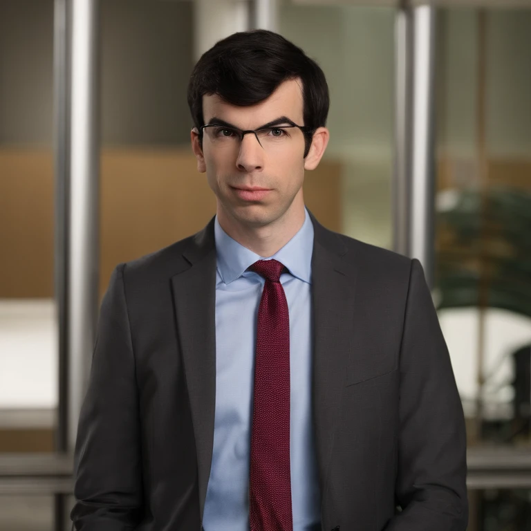 In “Nathan for You,” Nathan Fielder portrays a character of the same name, marked by his plain, somewhat awkward appearance: often seen in a grey suit and tie, with his hair neatly combed and a pair of unremarkable glasses. This understated look complements his on-screen persona, which is characterized by a deadpan expression and a consistently serious demeanor, regardless of the comedic absurdity unfolding around him.,Nathan for You,In “Nathan for You,” Nathan Fielder portrays a character of the same name, marked by his plain, somewhat awkward appearance: often seen in a grey suit and tie, with his hair neatly combed and a pair of unremarkable glasses. This understated look complements his on-screen persona, which is characterized by a deadpan expression and a consistently serious demeanor, regardless of the comedic absurdity unfolding around him., male,face,photo
