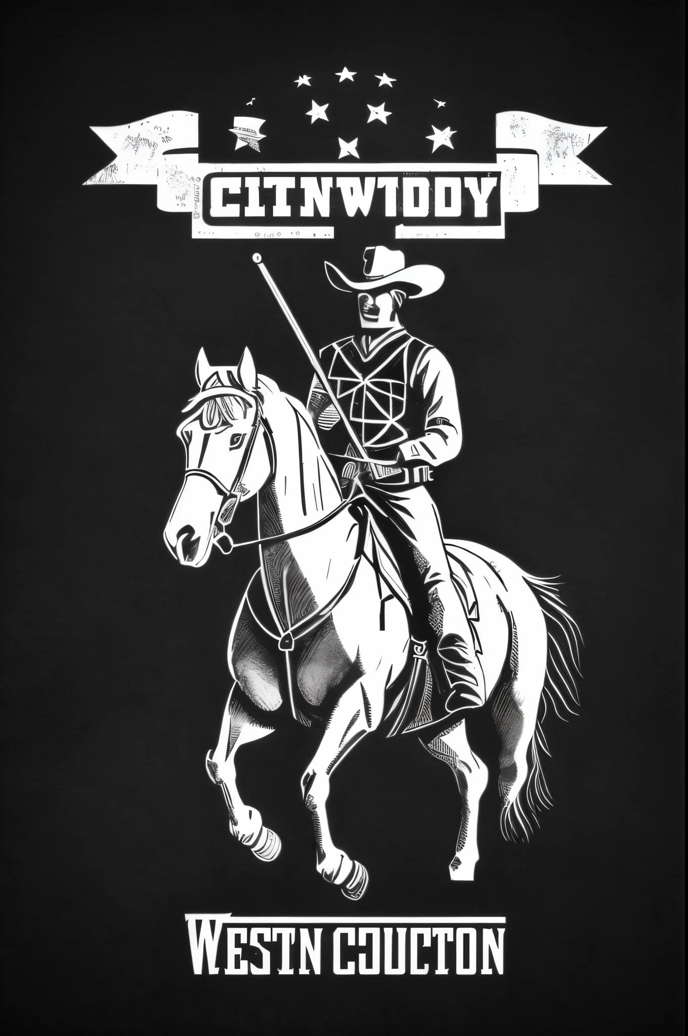Retro logo,linear,Black and white,American style
