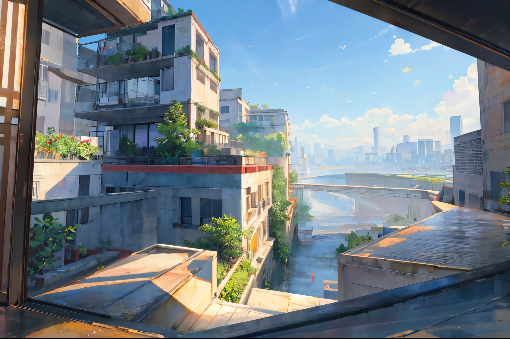 Two-dimensional style,Empty scene,Faraway view,45 degree angle