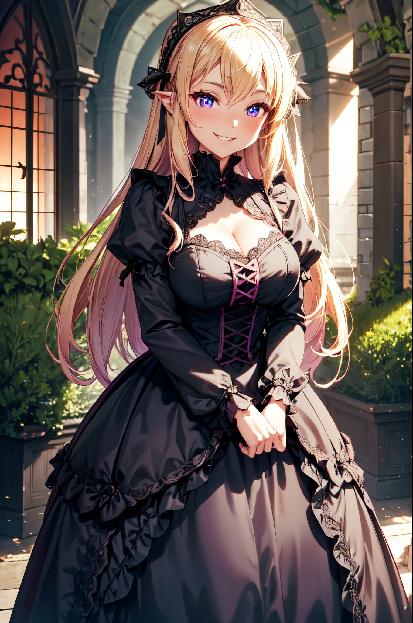 ,Super detailed,Beautiful attention to detail,girl with beautiful eyes, everyone, Beautiful Anime Girls, Cute Anime Girl, Anime Style, Elegant colors, Soft lighting, Delicate and beautiful wet eyes, Very coquettish, (Beautiful big breasts:1.2), (The right move:1.2)(Highest quality)), ((masterpiece)), ((Super detailed)), (Very delicate and beautiful),(Rose fractal art:1.5),Beautiful girl, Fine grain,Abstract and mysterious girl, Long blonde hair,Pink Dress, Dreamy swirls of pastel colors and soft light, Evokes a sense of serene serenity and elusive beauty,Attention to detail,Captivating smile,Imaginative,In a room with flowers,Cowboy Shot、A charming Western alley、Gothic architecture、Western architecture、Fantasy World、
