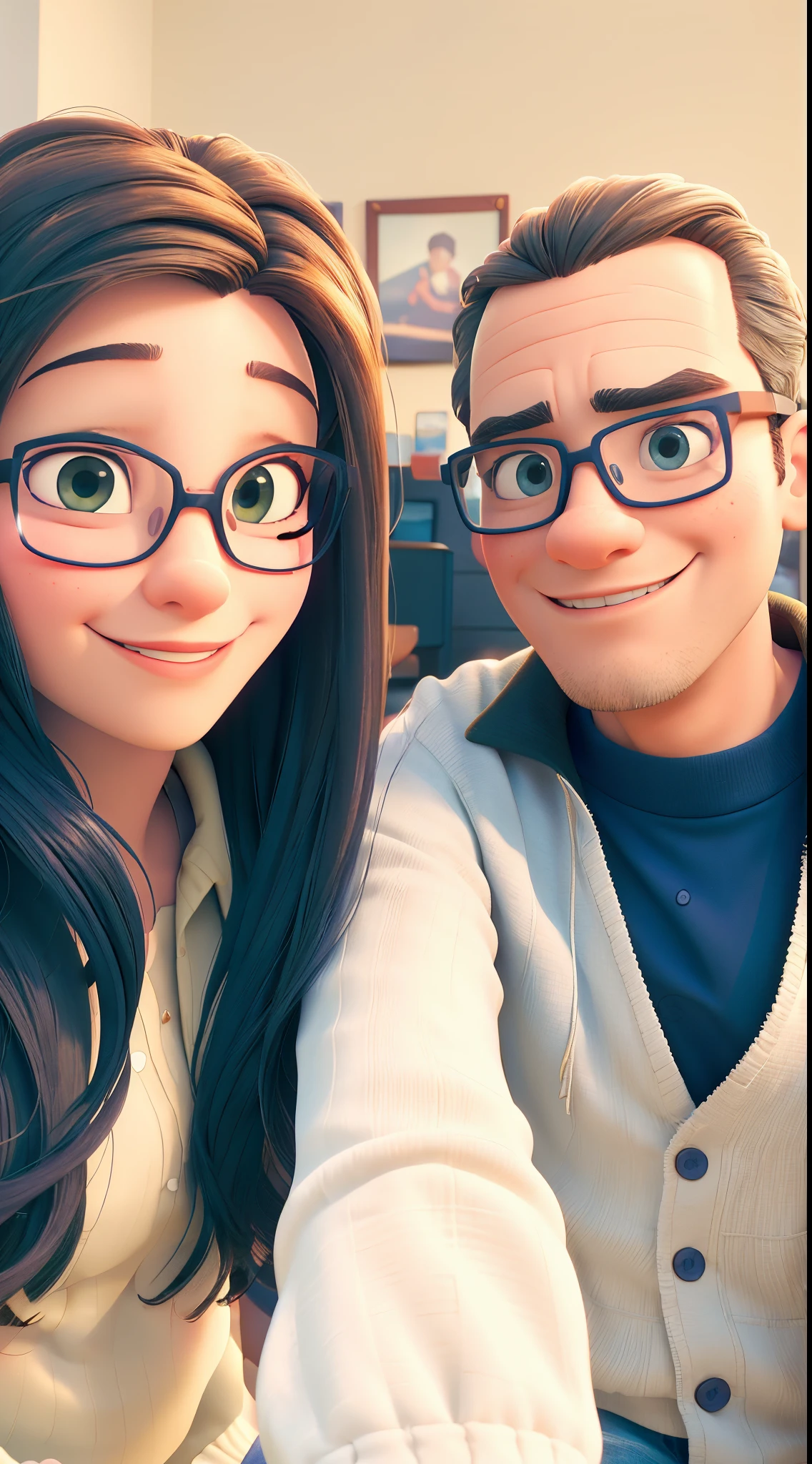 there is a man and woman posing for a picture together, snapchat photo, profile pic, profile photo, profile image, momma and papa, profile picture, photo”, iphone photo, with nerdy! glasses! and goatee, very very low quality picture, alanis guillen, taken in the early 2020s, photo shoot, instagram photo, photo on iphone